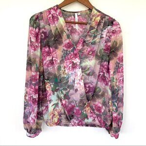 Bellatrix wrap front blouse with elasticized waist